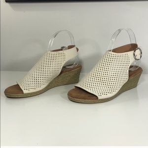 Franco Sarto Ivana Open Toe Espadrille Cream Wedge